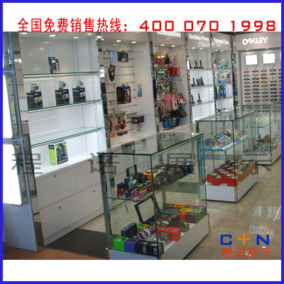 上海程諾家具廠 木質底座玻璃展示柜，提升數碼產品銷售體驗